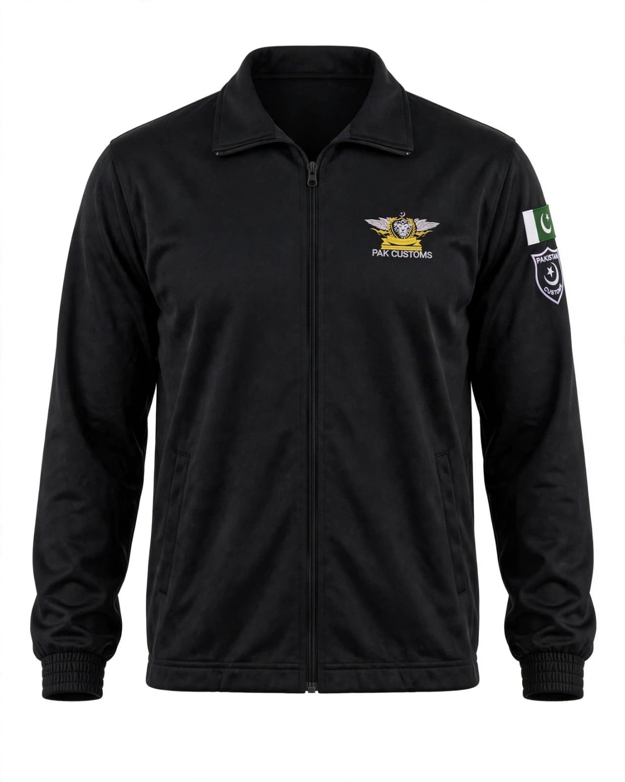 WhatsApp Image 2026-10-09 at 6.06.25 PM Men's Black Pak Customs Tracksuit Jacket - Image 1